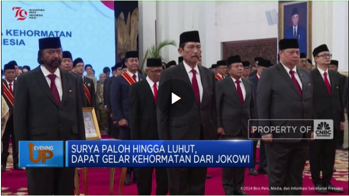 Surya Paloh Hingga Luhut Dapat Gelar Kehormatan Dari Jokowi